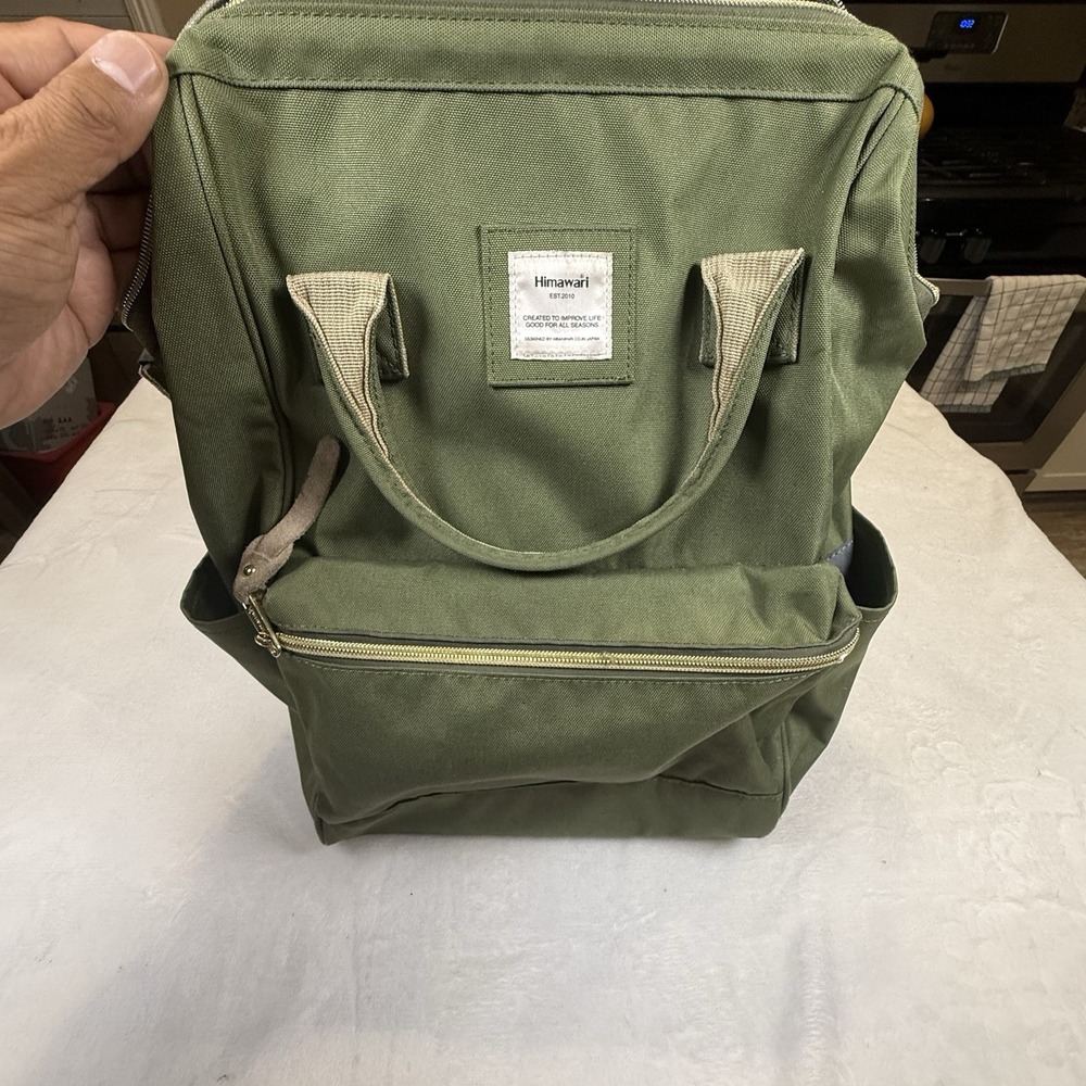 Himawari Backpack Olive Green Doctor Bag Laptop Travel School Diaper Bag
